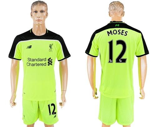 Liverpool #12 Moses Sec Away Soccer Club Jersey